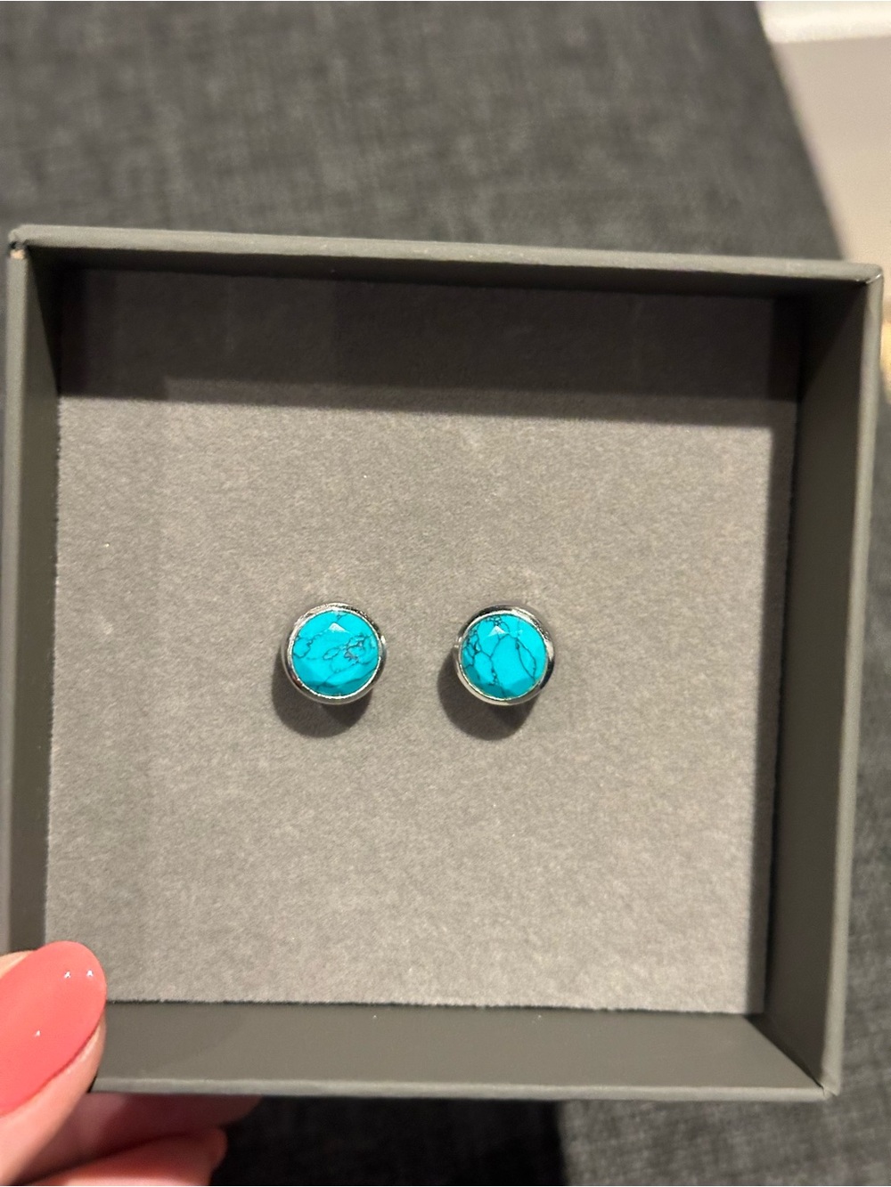 Dean Davidson Turquoise Stone Silver Stud Earrings